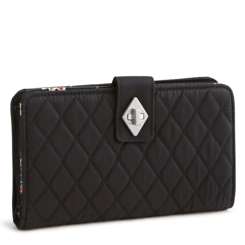 Vera Bradley Turnlock Wallet - Moonless Night Premium Cotton - NWT - Picture 2 of 9